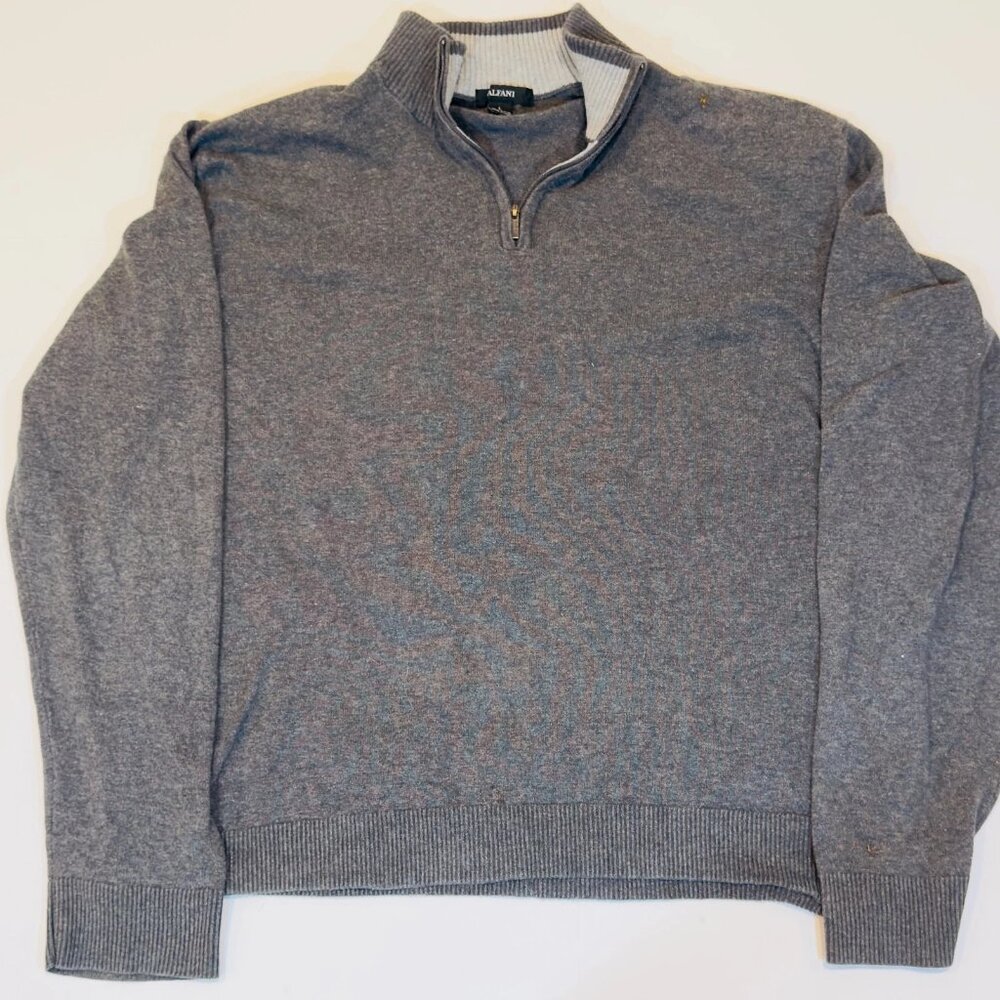 Vintage Men’s L Charcoal Gray Quarter Zip Pullover Sweatshirt Retro Y2K Classic